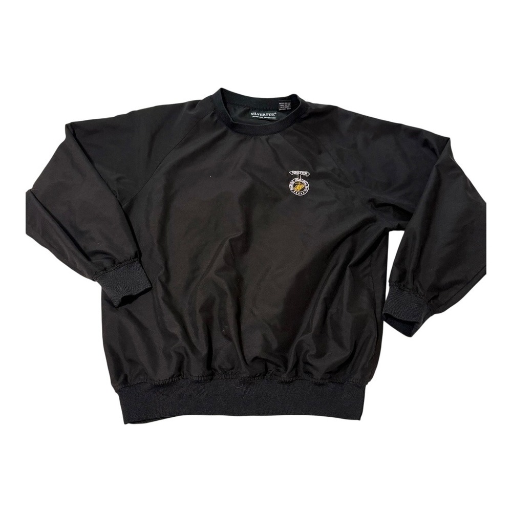 Silver Fox Windshirt Medium Mens Black Microfiber Pendleton Marine Memorial Golf